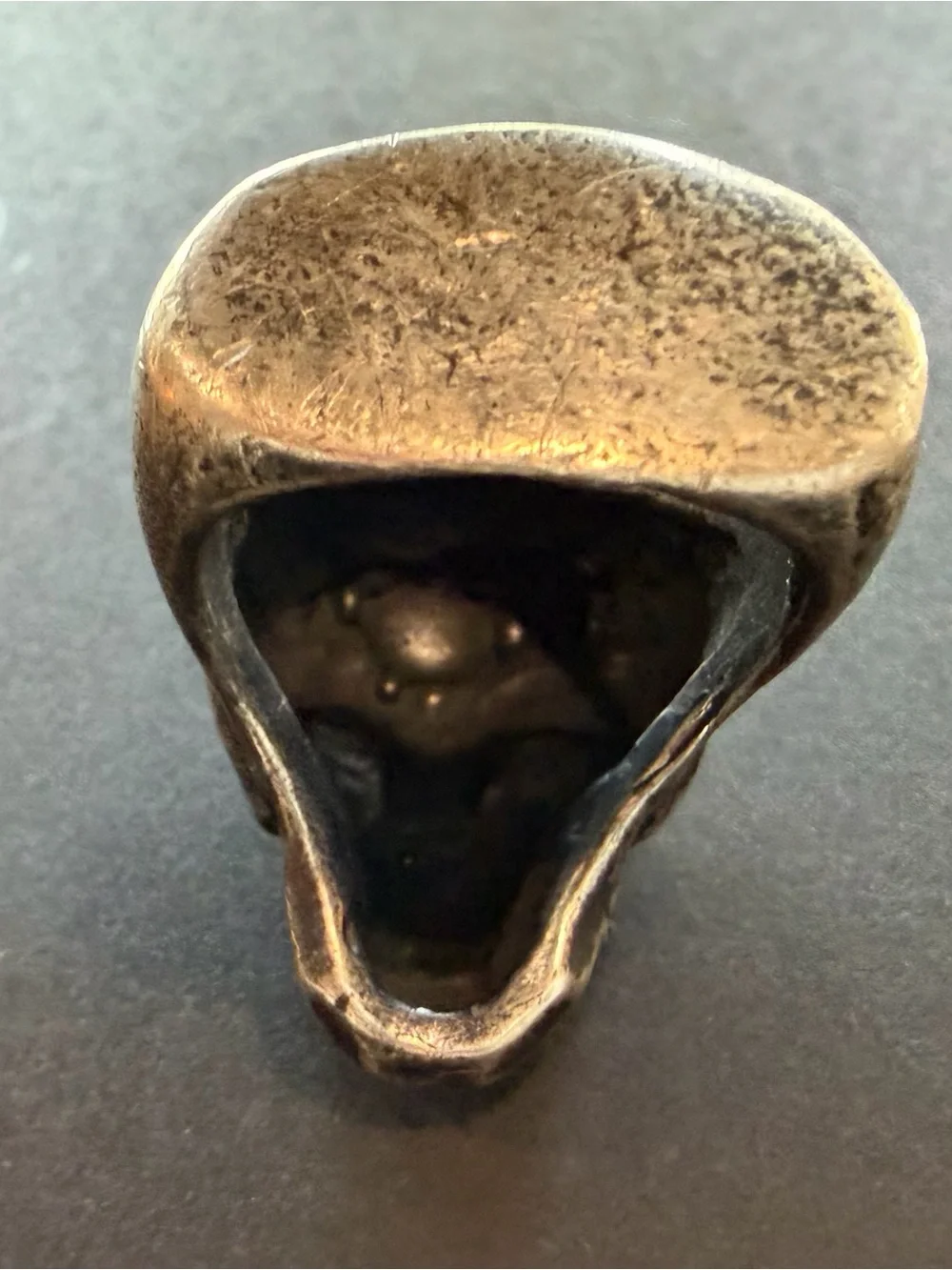 .925 Sterling Silver Crowned Tiara Skull Statement Ring Size 10
